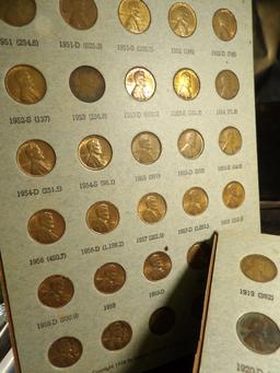 1919-1960 Partial Set of Lincoln Cents in a group of four separated Coin Boards. Includes such rarit