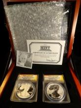 2012 (2pc.) Silver Eagle Slabbed Set. 2012-S S$1 ANACS-PR70 DCAM & RP70 DCAM Silver Eagle 2-Coin San