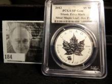2012 slabbed PCGS SP Gem $5 ML Titanic Privy Mark Silver Maple Leaf - Rev PR (One ounce .999 fine si
