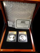 2012 (2pc.) Silver Eagle Slabbed Set. 2012-S S$1 ANACS-PR70 DCAM & RP70 DCAM Silver Eagle 2-Coin San