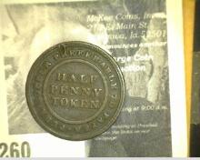 1813 Copper Trade & Navigation Token, PURE COPPER PREFERABLE TO PAPER, rd., 27mm.