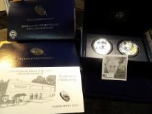 2013 West Point American Eagle Two-Coin Silver Set with COA in original Box of Issue, includes the S