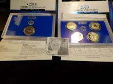 2018 S American Innovation $1 Proof Coin in original packet & 2020 S Connecticut, Massachusetts, Mar