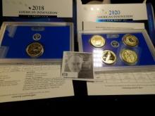 2018 S American Innovation $1 Proof Coin in original packet & 2020 S Connecticut, Massachusetts, Mar