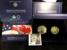 2019 Pride of Two Nations Limited Edition Two-Coin Set, Royal Canadian Mint modified Proof finish &