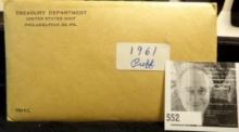 1961 Unopened U.S. Silver Proof Set in original envelope.