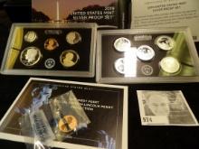 2019 10-piece U.S. Mint Silver Proof Set, plus 2019W Reverse Proof Cent in original box of issue.