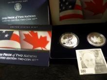 2019 Pride of Two Nations Limited Edition Two-Coin Set, Royal Canadian Mint modified Proof finish &