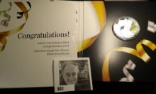 2022 W "Congratulations!" American Eagle One Ounce .999 Silver Proof in original packet of issue wit