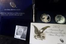 2012 American Eagle San Francisco Two-Coin Silver Proof Set in original box as issued by the U.S. Mi