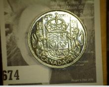 1951 King George VI Canada Silver Half Dollar, MS64.