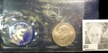 1972 S U.S. Silver Eisenhower Dollar in original blue pack of issue.