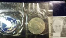 1971 S U.S. Silver Eisenhower Dollar in original blue pack of issue.