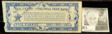 1930 era Depression Scrip "Ten Cents in Poll Parrot Money", Crisp Uncirculated. With scarce North Be