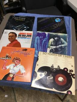 Vintage group of six piece record albums various artists vinyl good