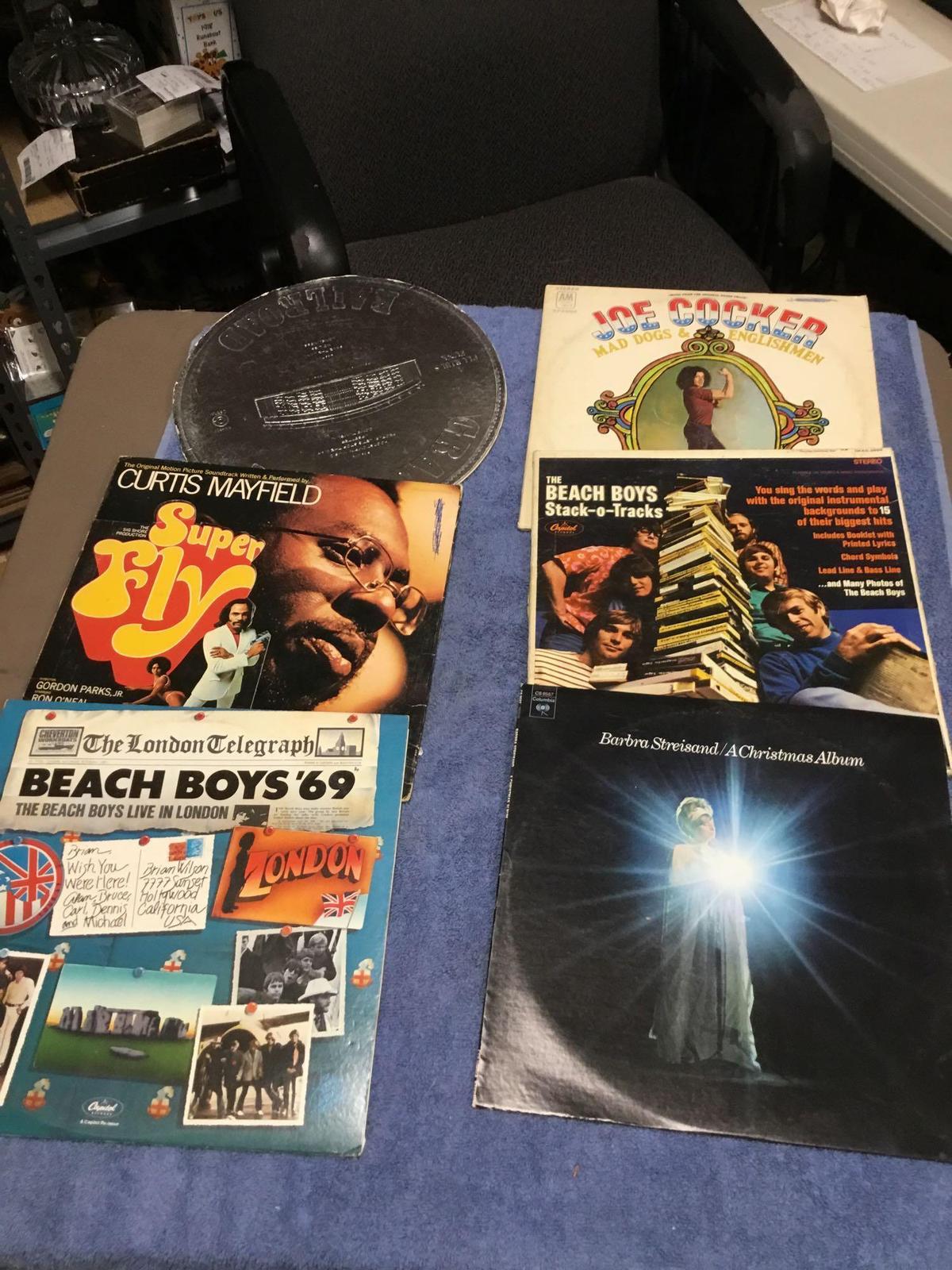 Vintage group of six piece record albums various artist vinyl in good condition