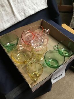 Nine piece miscellaneous depression glassware great shape