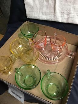 Nine piece miscellaneous depression glassware great shape