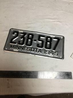 vintage 1945 car license plate