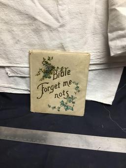 Vintage 1898 Bible forget me not book