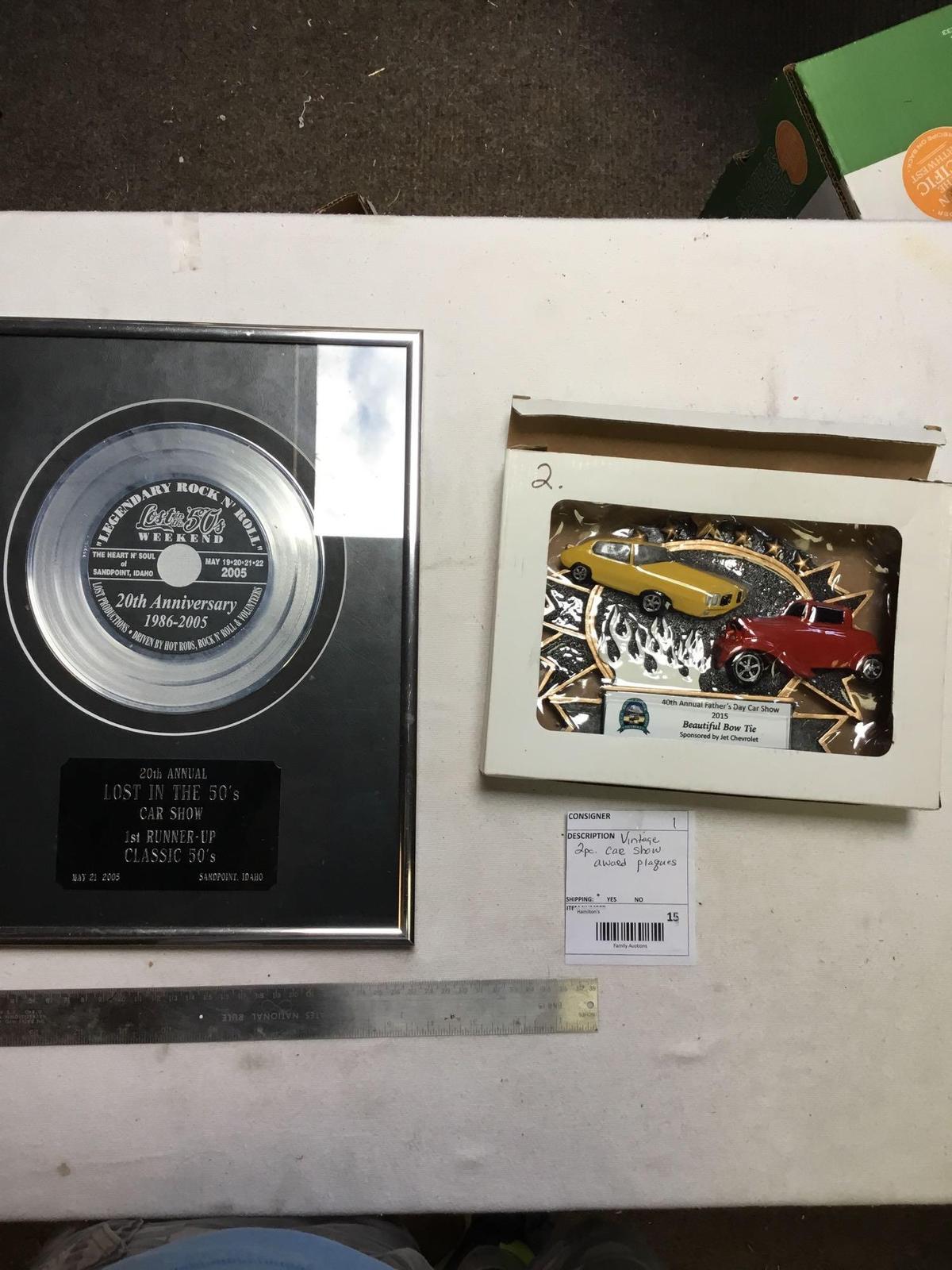 vintage two piece car show awards plaques