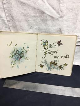 Vintage 1898 Bible forget me not book