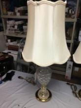 High end, German lead crystal lamp works perfect very heavy with fabric shade