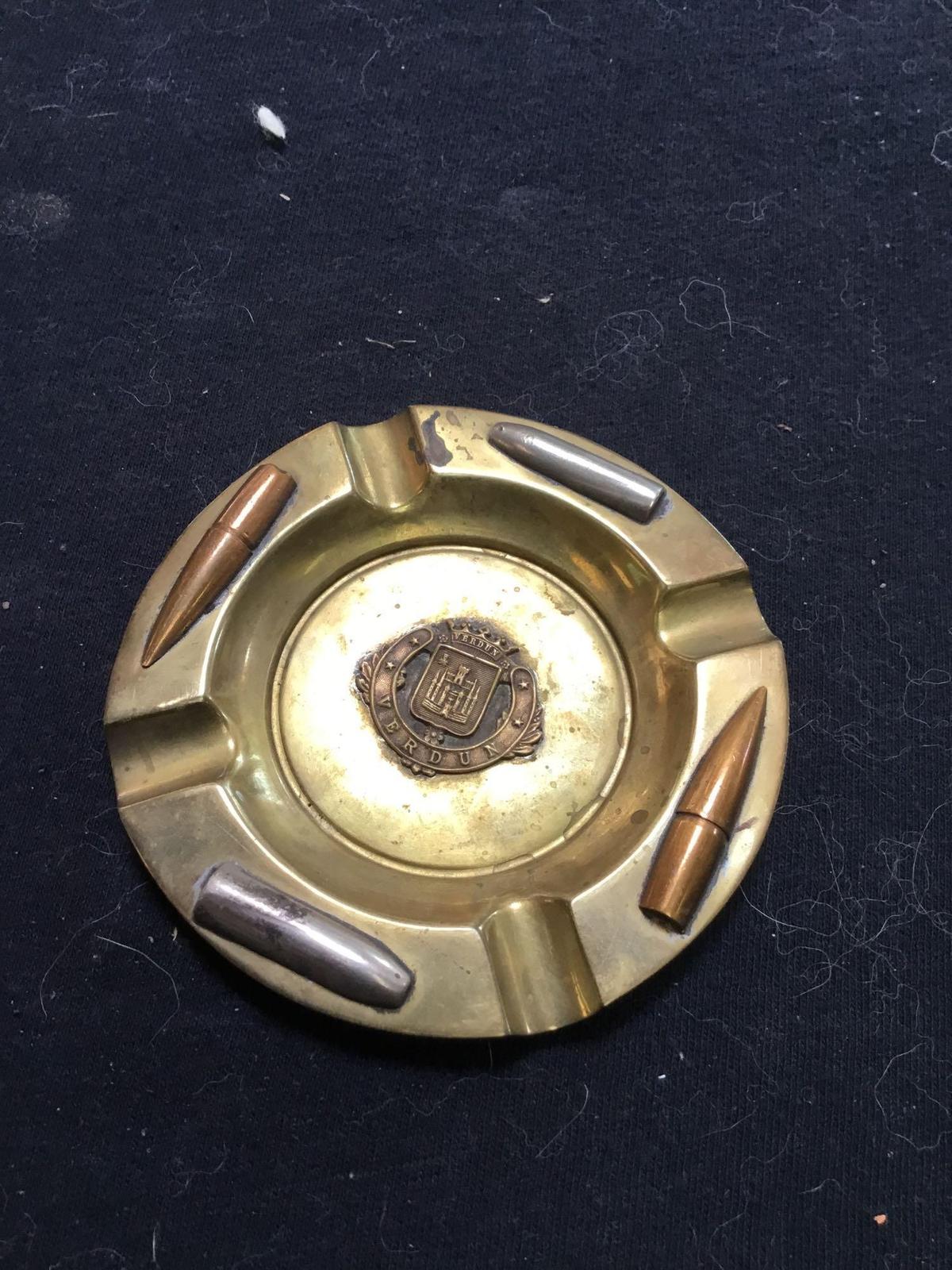 antique world war I  brass ashtray Verdun