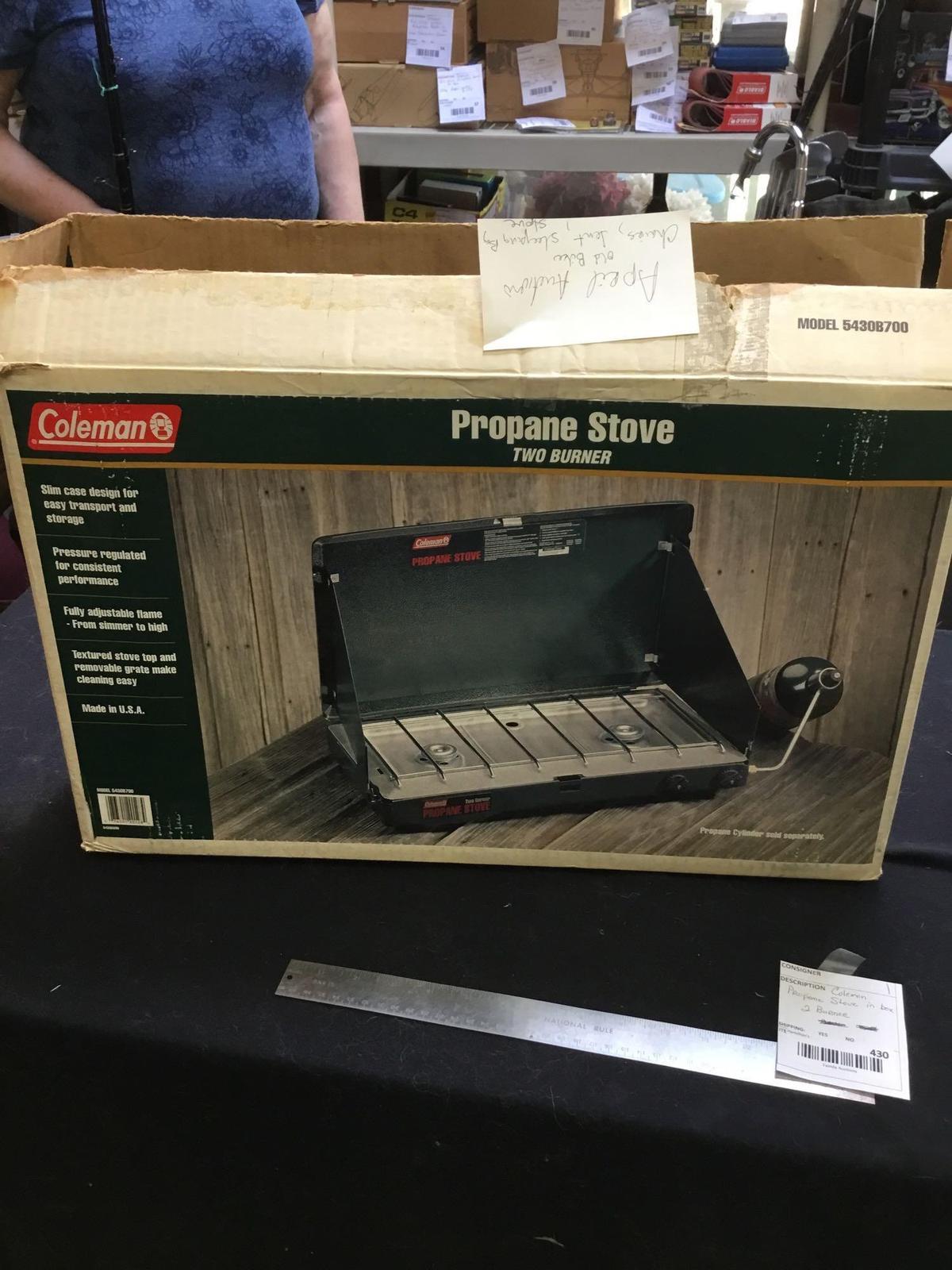 Coleman 2 burner stove in box like new