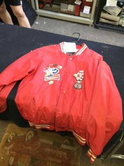 rare 1960s vintage car jacket with old school patches and pins