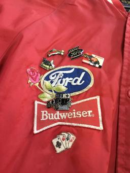 rare 1960s vintage car jacket with old school patches and pins