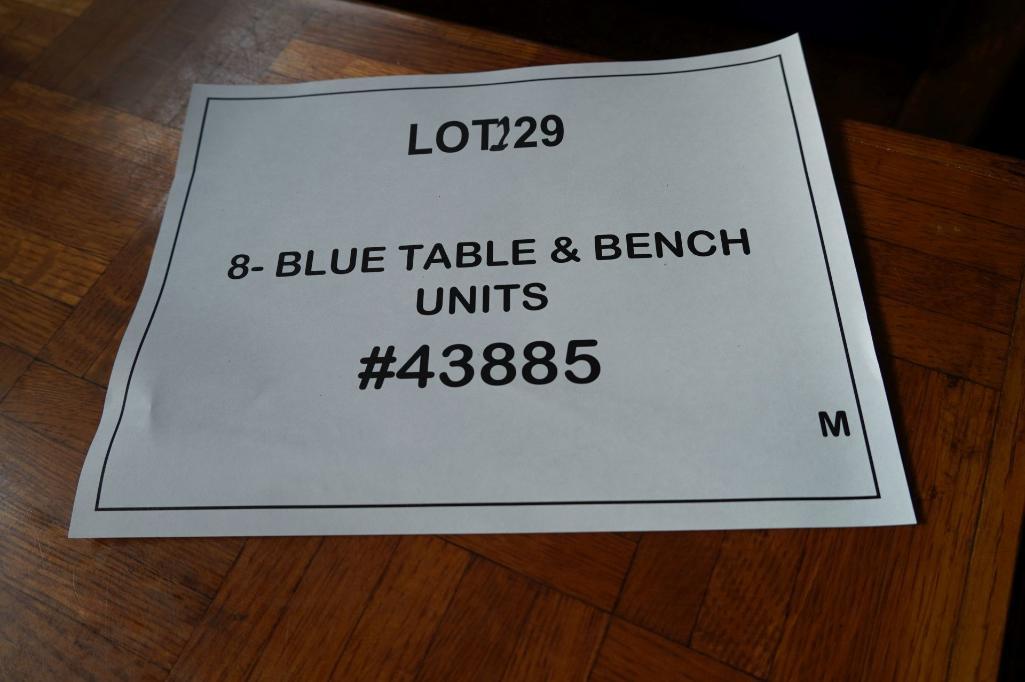 (8) BLUE TABLE & BENCH UNITS