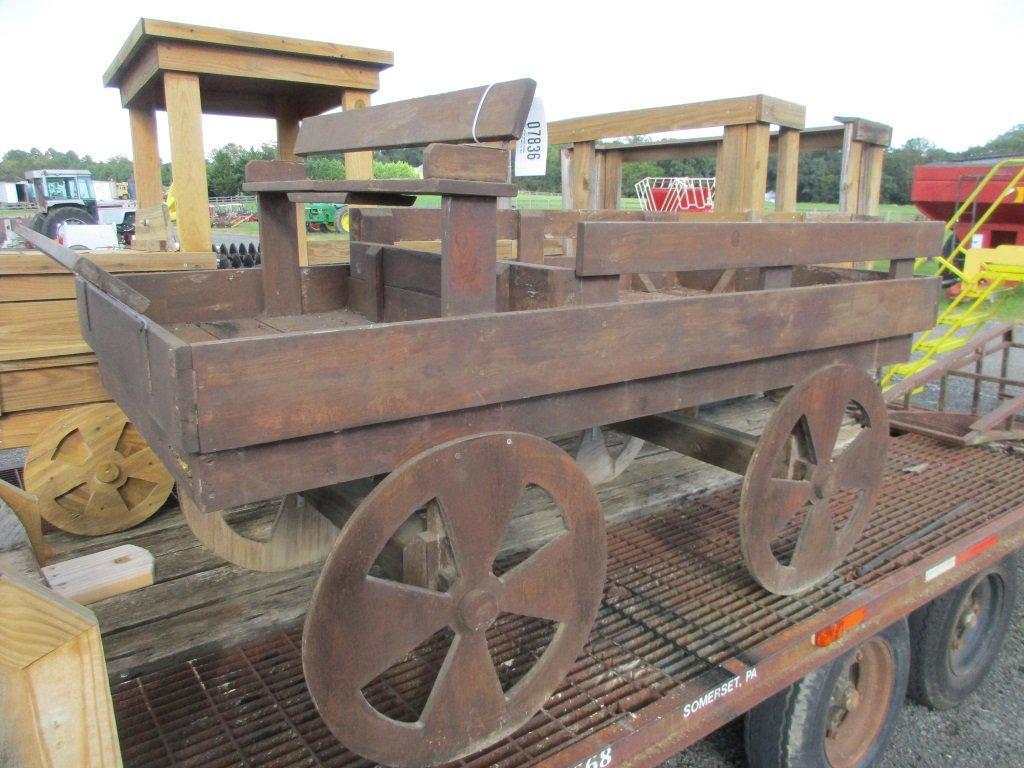 Wooden Wagon With Bench