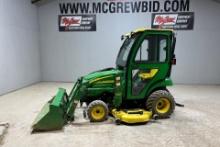 2010 John Deere 2305 Compact Tractor with Cab, Loader & Belly Mower
