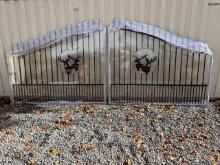 16' Bi-Parting Wrought Iron Driveway Gate