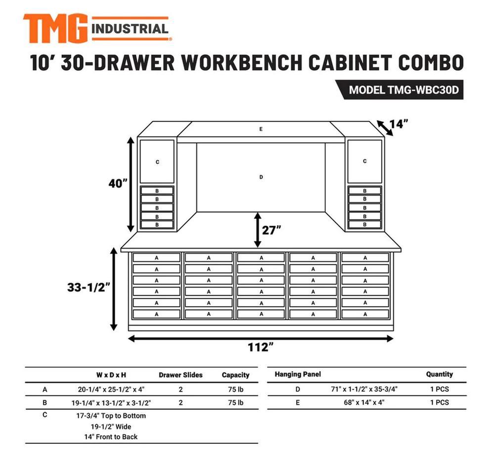TMG WBC30D 30 Drawer Work Bench