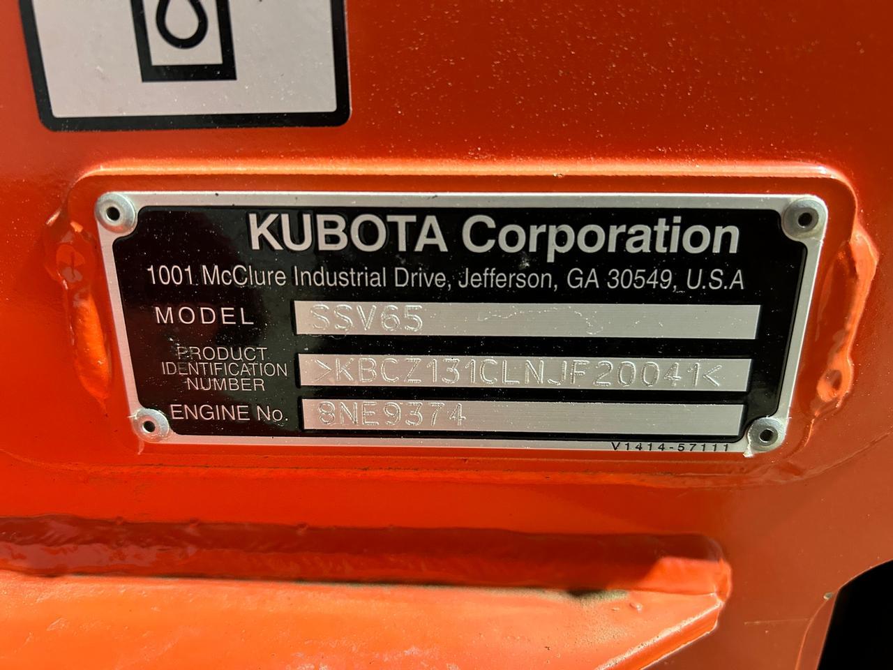 2022 Kubota SSV65 Skid Steer Loader