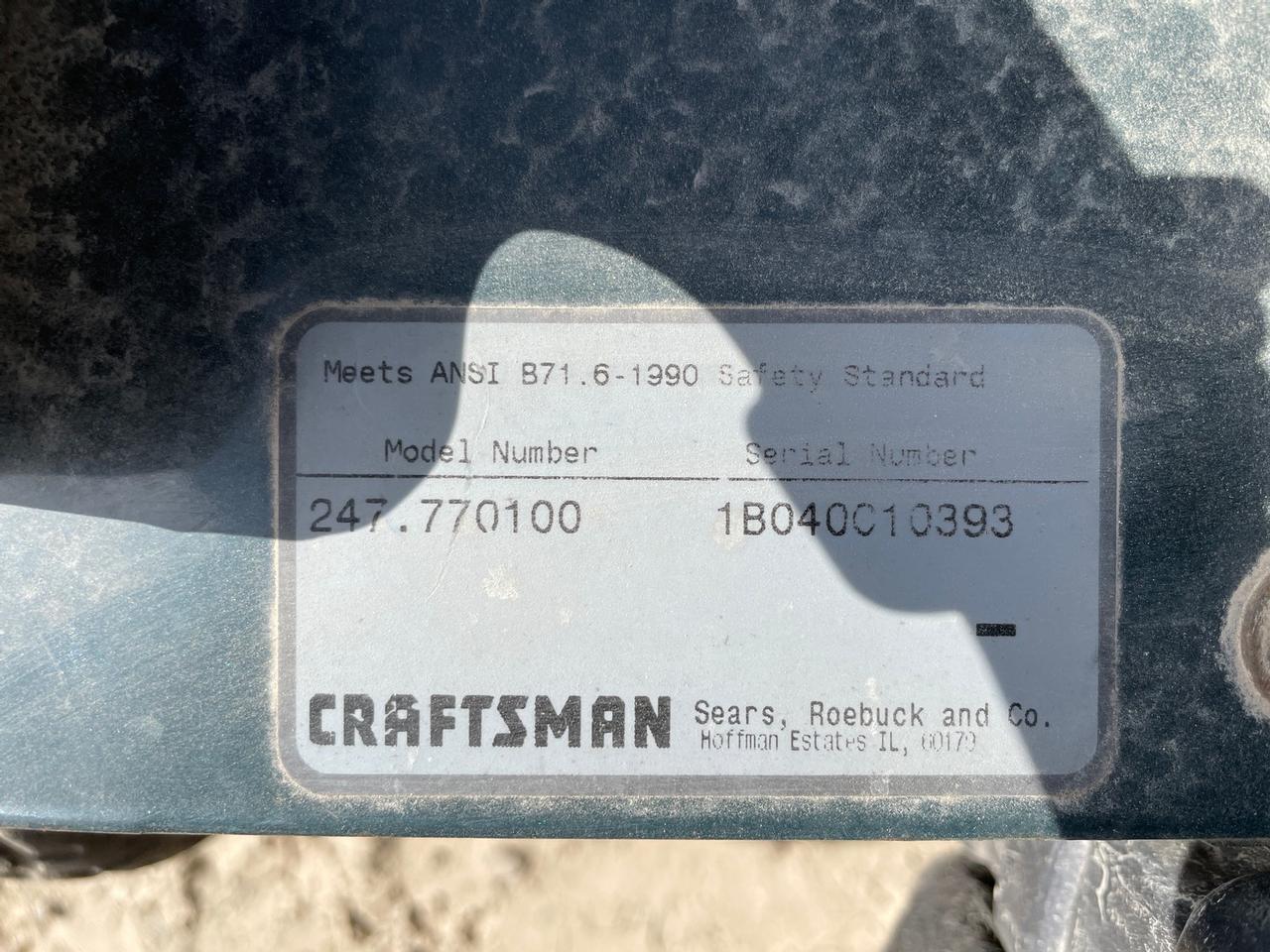 Craftsman Walk Behind Yard Vacuum/ Chipper