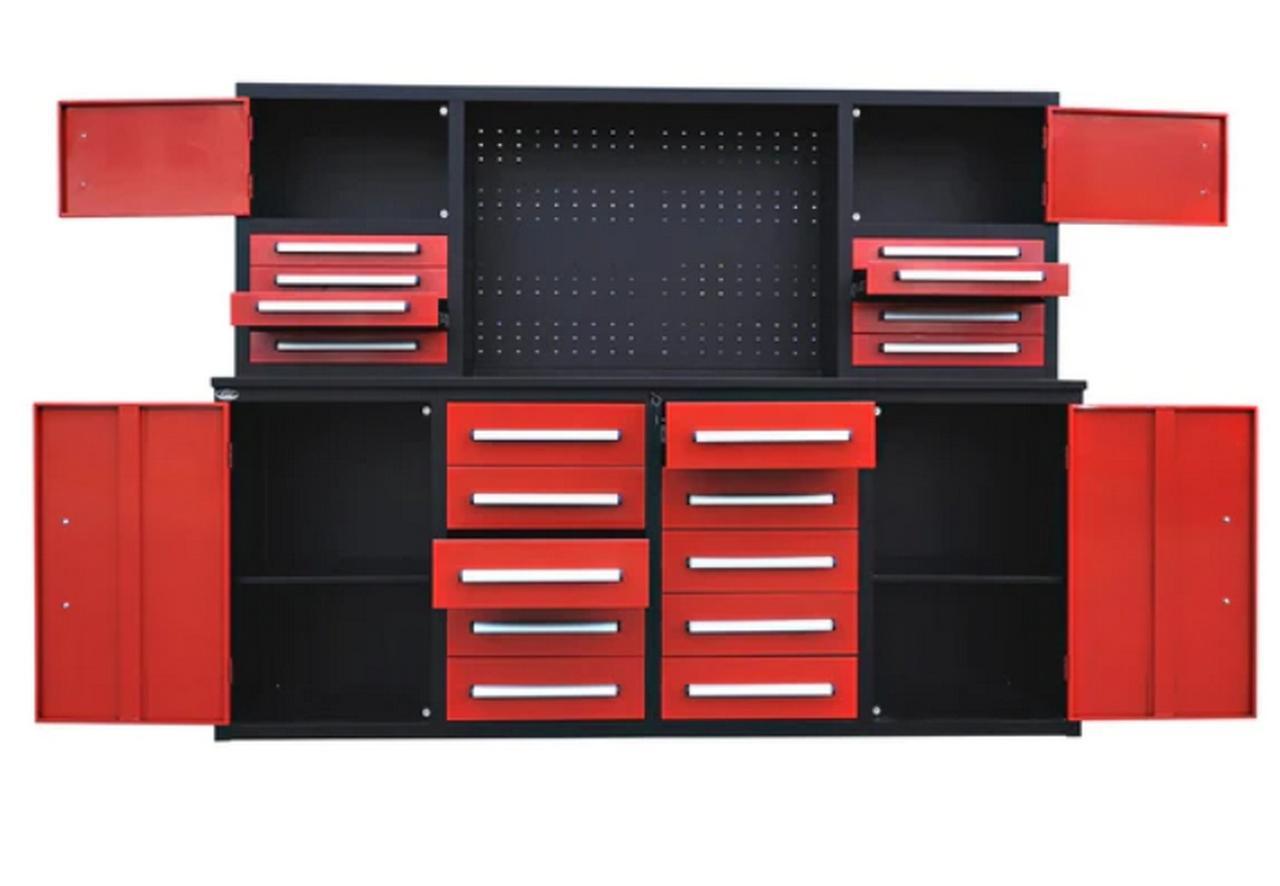 Steel Man 7' Work Bench with 18 Drawers & 4 Cabinets