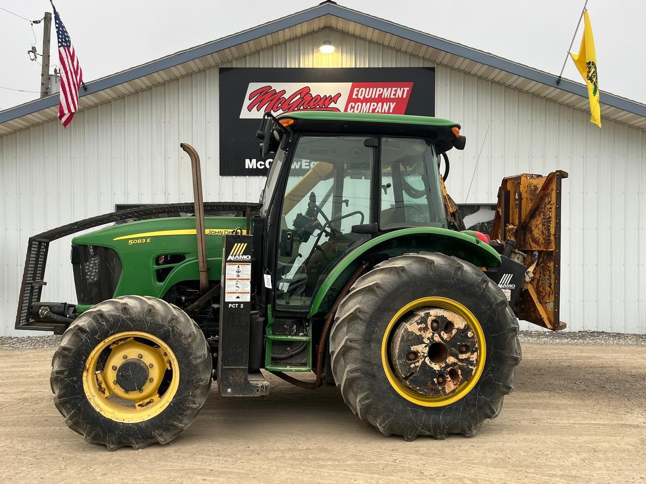 John Deere 5083E Tractor with Boom Mower