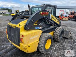 2013 New Holland L225 skid loader, GP bucket, cab (missing door) power wedges, heat, AC, hand and