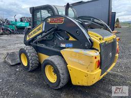 2013 New Holland L225 skid loader, GP bucket, cab (missing door) power wedges, heat, AC, hand and