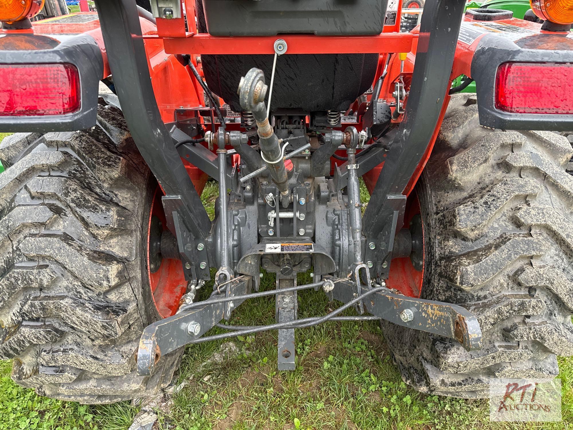 Kubota 3301 loader with R4 tires and quick attach bucket, 251 hrs.