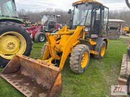 JCB 409 2X mini loader, hydraulic coupler, GP bucket, cab, heat, A/C, THU