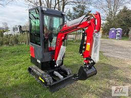 New Miva VA13C mini excavator with cab, bucket, thumb with gas engine