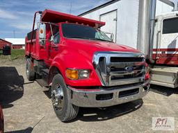 2012 Ford F650 single axle dump with 67 Cummins engine, automatic transmission, PW, PL, A/C, 85K,