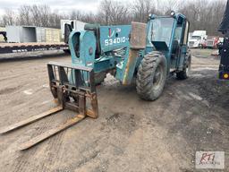 Gradall 534D10-45 telehandler, heavy duty forks, outriggers, cab, THU