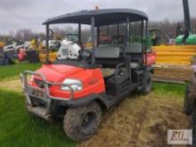 Kubota RTV 1140 CPX, 4WD, diesel, canopy, hydraulic dump, 1441 hrs., runs intermittently