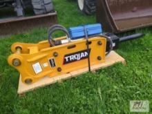 New Trojan TH50 excavator mount hydraulic hammer with 2 bits