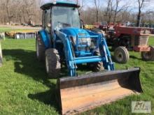 LS XR44H 4WD tractor with cab, 461 hrs. with LL4102 loader and quick attach bucket, needs windshield